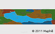 Political Panoramic Map of Zhaoyuan, darken