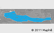 Political Panoramic Map of Zhaoyuan, desaturated