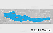 Political Panoramic Map of Zhaoyuan, lighten, desaturated