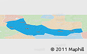 Political Panoramic Map of Zhaoyuan, lighten