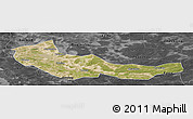 Satellite Panoramic Map of Zhaoyuan, darken, desaturated