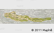 Satellite Panoramic Map of Zhaoyuan, lighten, semi-desaturated