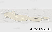 Shaded Relief Panoramic Map of Zhaoyuan, lighten, semi-desaturated