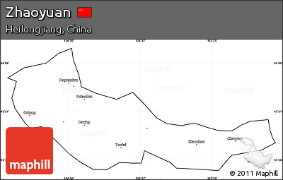 Blank Simple Map of Zhaoyuan, cropped outside