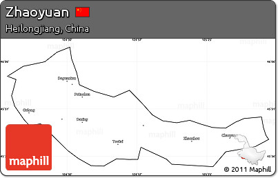Blank Simple Map of Zhaoyuan, cropped outside