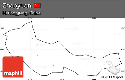 Blank Simple Map of Zhaoyuan, cropped outside, no labels