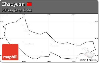 Blank Simple Map of Zhaoyuan, cropped outside, no labels