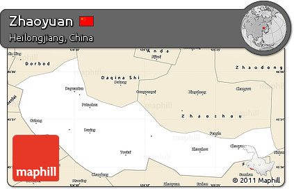 Classic Style Simple Map of Zhaoyuan