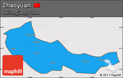 Political Simple Map of Zhaoyuan, cropped outside