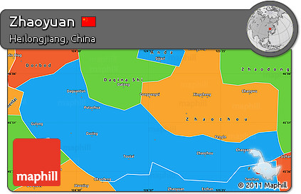 Political Simple Map of Zhaoyuan