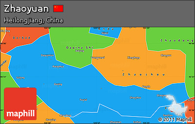 Political Simple Map of Zhaoyuan