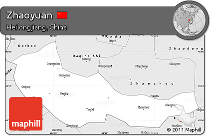 Silver Style Simple Map of Zhaoyuan
