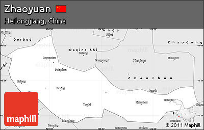 Silver Style Simple Map of Zhaoyuan
