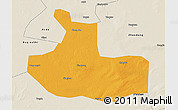 Political 3D Map of Zhaozhou, shaded relief outside