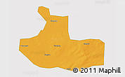 Political 3D Map of Zhaozhou, single color outside