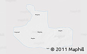 Silver Style 3D Map of Zhaozhou, single color outside