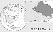 Blank Location Map of Zhaozhou, highlighted country, highlighted parent region