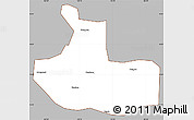 Gray Simple Map of Zhaozhou, cropped outside