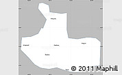 Gray Simple Map of Zhaozhou, single color outside