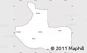 Silver Style Simple Map of Zhaozhou, cropped outside