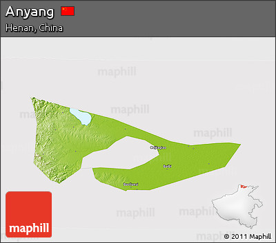 Physical 3D Map of Anyang, cropped outside