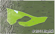 Physical 3D Map of Anyang, darken, semi-desaturated