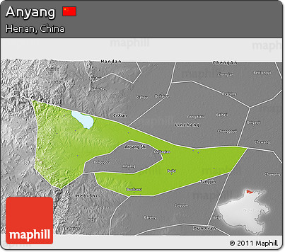 Physical 3D Map of Anyang, desaturated