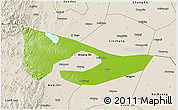 Physical 3D Map of Anyang, shaded relief outside