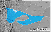 Political 3D Map of Anyang, desaturated