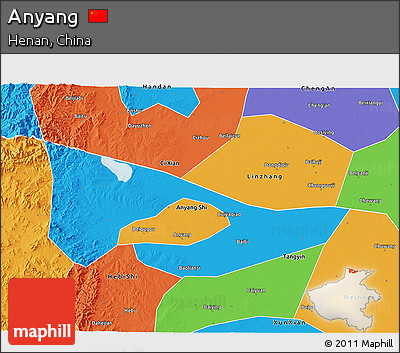 Political 3D Map of Anyang
