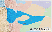 Political 3D Map of Anyang, lighten
