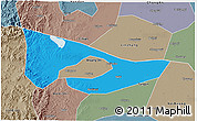 Political 3D Map of Anyang, semi-desaturated