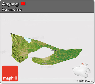 Satellite 3D Map of Anyang, cropped outside