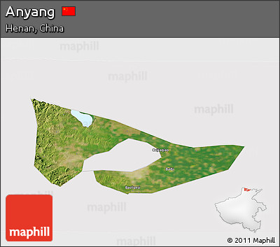Satellite 3D Map of Anyang, cropped outside