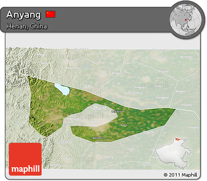 Satellite 3D Map of Anyang, lighten
