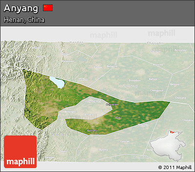 Satellite 3D Map of Anyang, lighten