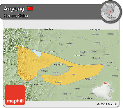 Savanna Style 3D Map of Anyang