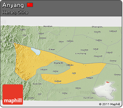 Savanna Style 3D Map of Anyang