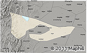 Shaded Relief 3D Map of Anyang, darken, semi-desaturated