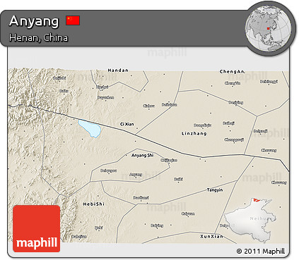 Shaded Relief 3D Map of Anyang