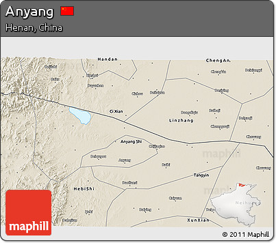 Shaded Relief 3D Map of Anyang