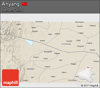 Shaded Relief 3D Map of Anyang