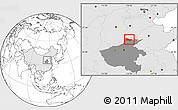 Blank Location Map of Anyang, highlighted country, highlighted parent region