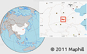 Gray Location Map of Anyang, highlighted country
