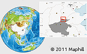 Physical Location Map of Anyang, highlighted country, highlighted parent region