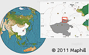 Satellite Location Map of Anyang, highlighted country, highlighted parent region