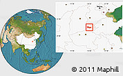 Satellite Location Map of Anyang, highlighted country