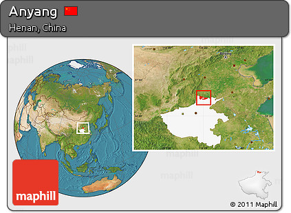 Satellite Location Map of Anyang, highlighted parent region