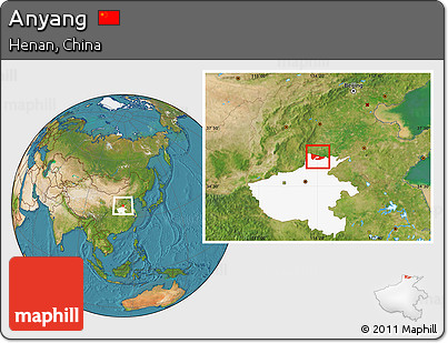 Satellite Location Map of Anyang, highlighted parent region
