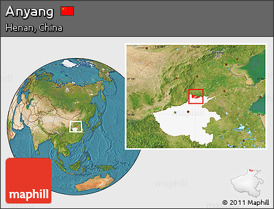 Satellite Location Map of Anyang, highlighted parent region